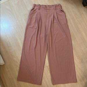Pink Wide Leg High-Waisted Pants